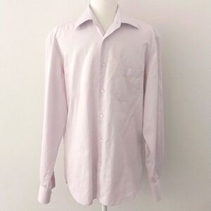 Hugo Boss Men's Pink and White Stripe Longsleeved Button-down Shiry size…